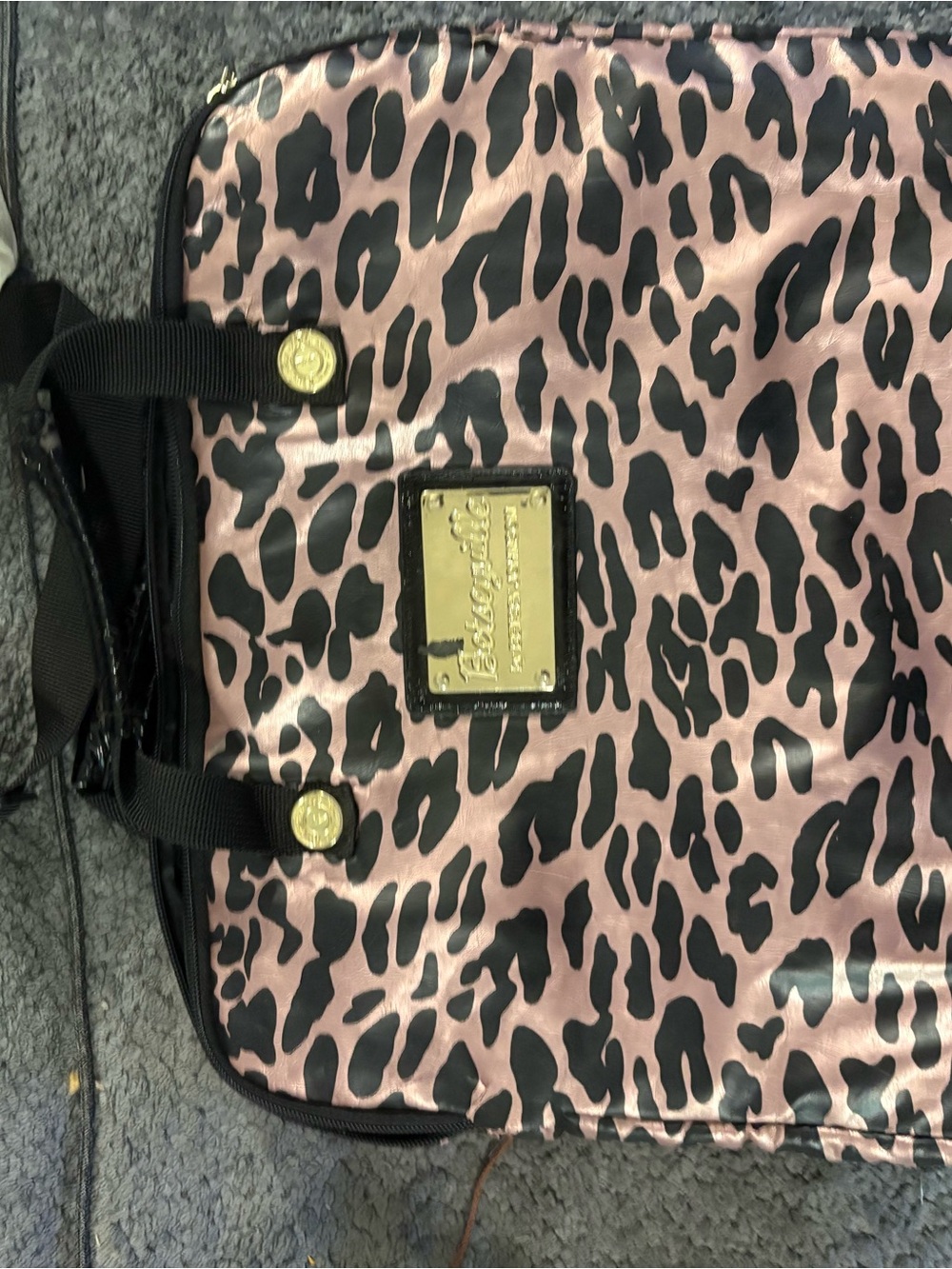 Betsey Johnson Pink and Black Leopard Laptop Tote